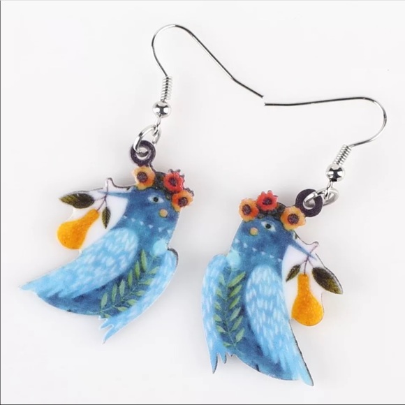 Partridge and a Pear Acrylic Earrings - Picture 2 of 5